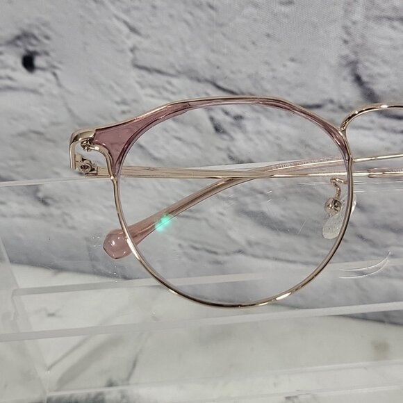 Firmoo Suofeia Eyeglass Replacement Frames S11093-C03 Womens Rose Gold‎ Half Rim main image 8